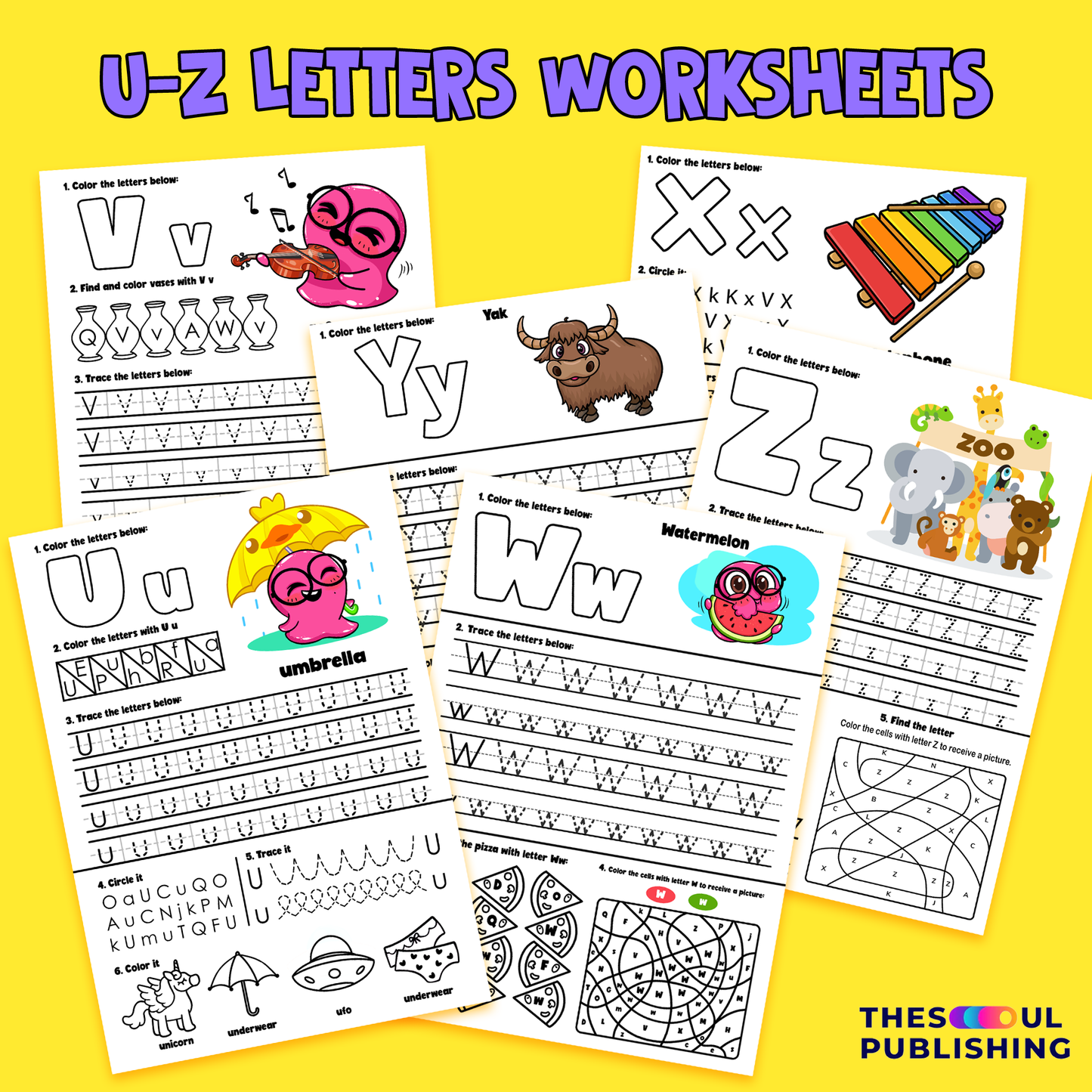 U-Z letters learnIng book