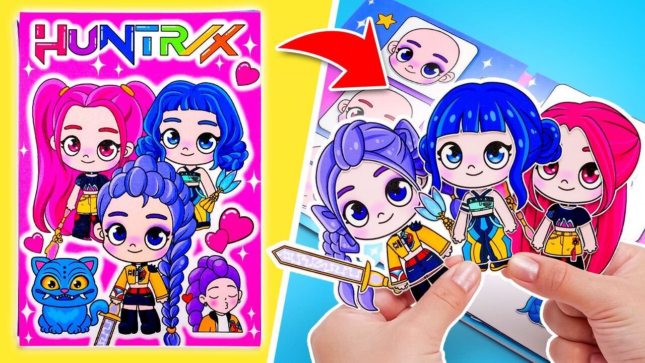 K-Pop Paper Dolls from Slick Slime Sam| Printable Paper Dressing Dolls | Digital Product for Kids