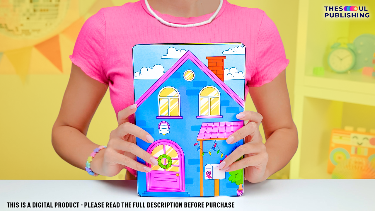 Doll House Paper Book with Slick Slime Sam | Printable Dollhouse for Kids | Cut and Fold DIY Craft | Pretend Play Activity | Digital Download