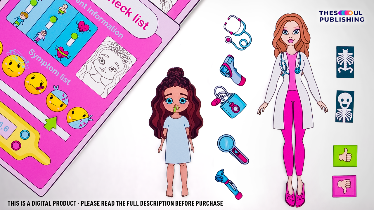 Hospital Paper Book with Slick Slime Sam | Printable Pretend Play for Kids | Fun Paper Craft | DIY Doctor Kit | Instant Download