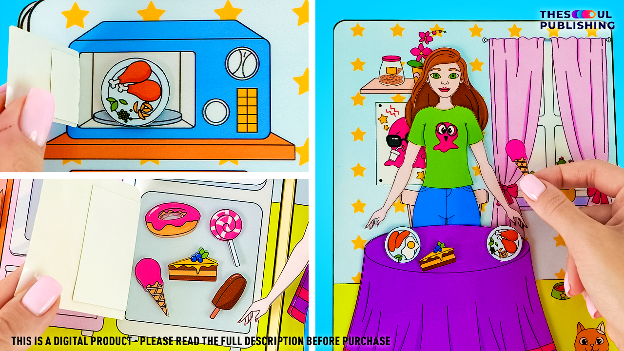 Doll House Paper Book with Slick Slime Sam | Printable Dollhouse for Kids | Cut and Fold DIY Craft | Pretend Play Activity | Digital Download