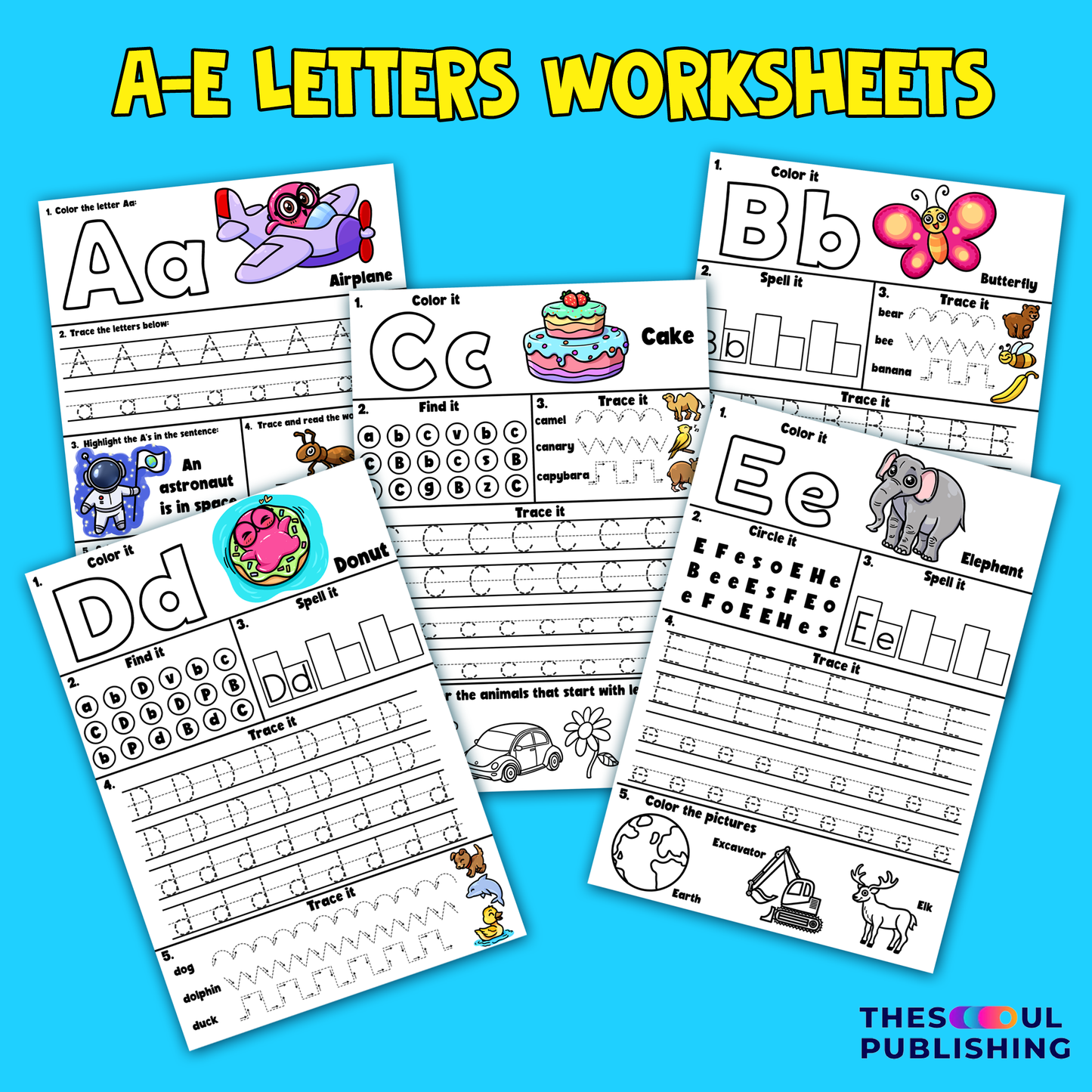 A-E letters learnIng book
