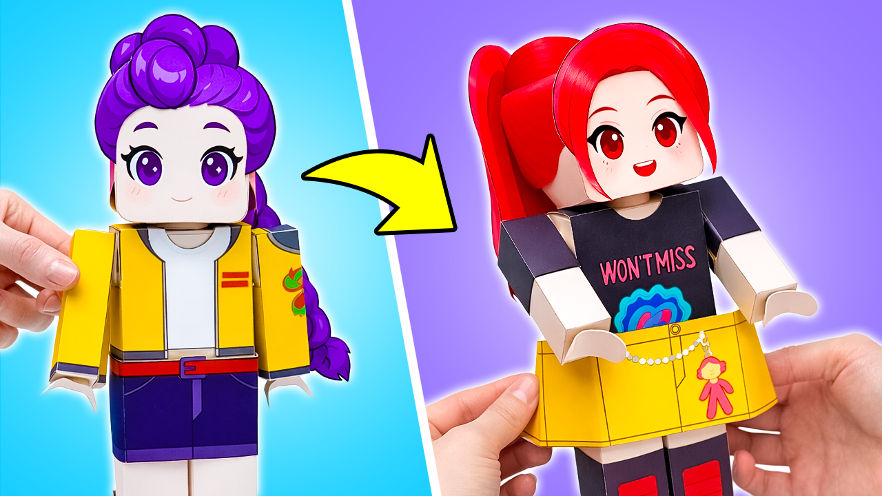 AvaStars in K-Pop Hunters Look | A3 Printable Paper Dolls | DIGITAL Product for Kids