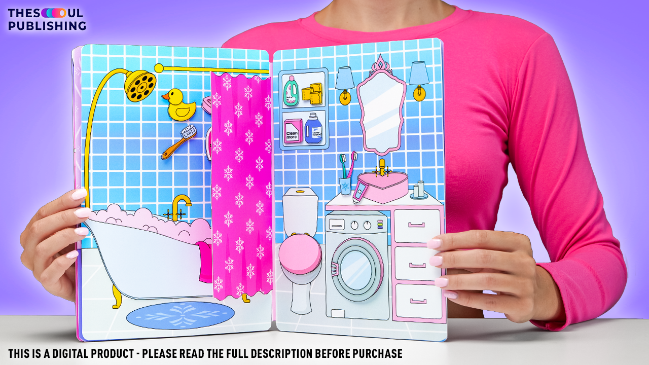 Frozen Doll House with Slick Slime Sam| Printable Paper Book | Digital Product for Kids