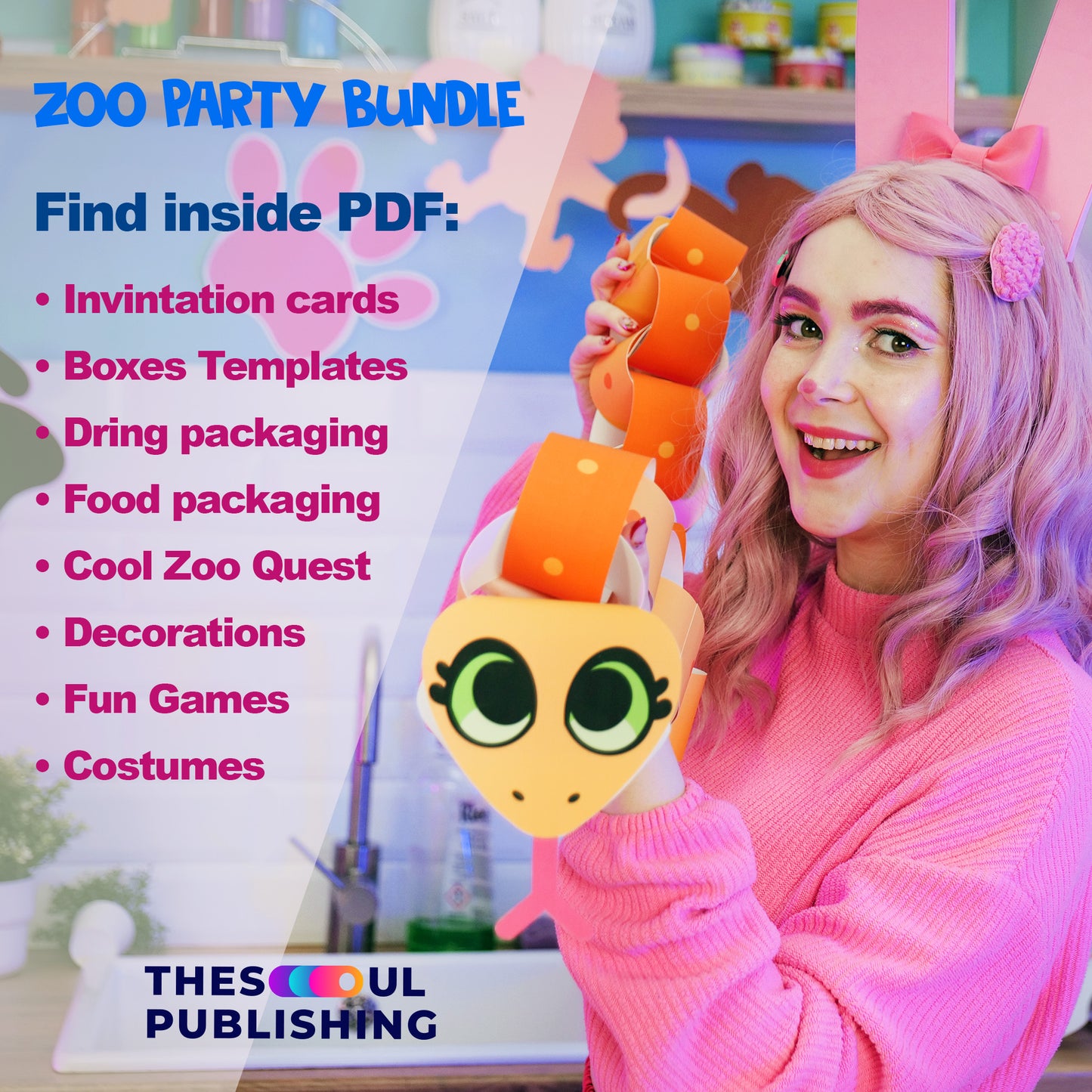 Zoo Party Birthday Set | Printable Jungle Animal Party Decorations, Safari Theme Party Kit, Kids Birthday Decor , Instant Download