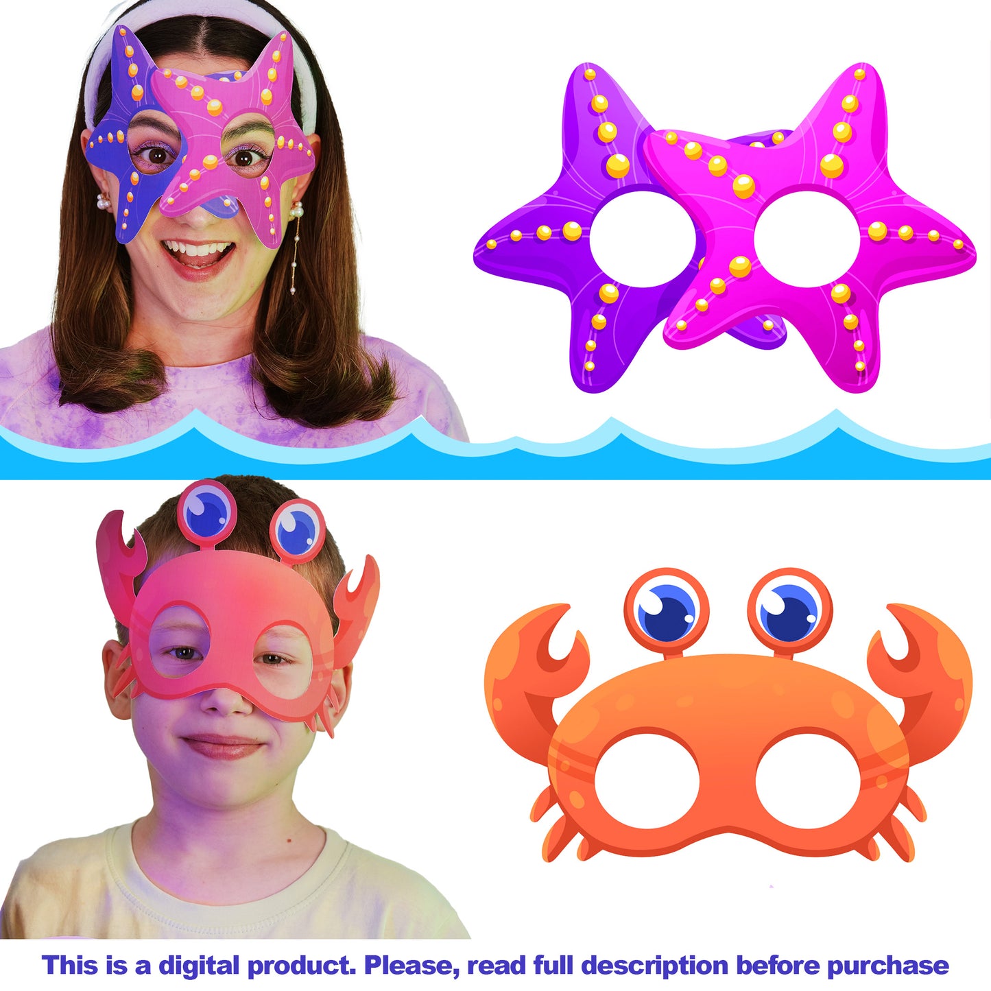 Underwater Kingdom Birthday Set | Ocean Themed Printable Party Decor ,Mermaid Sea Birthday Kit, Kids Party Decorations Download
