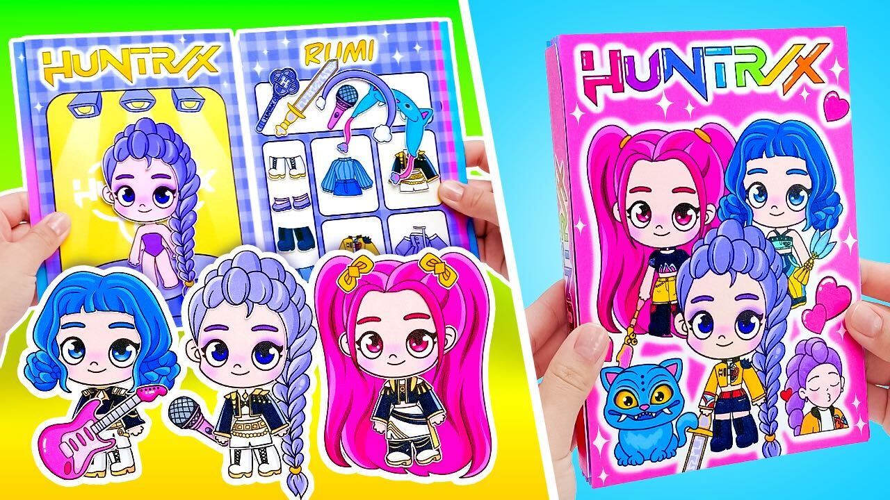 K-Pop Paper Dolls from Slick Slime Sam| Printable Paper Dressing Dolls | Digital Product for Kids