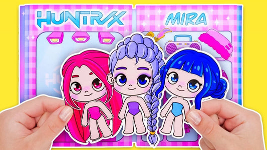 K-Pop Paper Dolls from Slick Slime Sam| Printable Paper Dressing Dolls | Digital Product for Kids