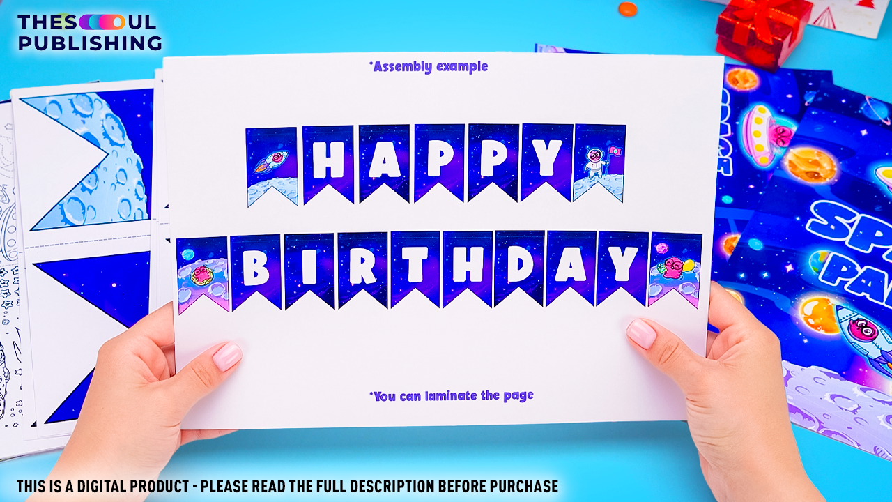 Space Birthday Party Set | Printable Outer Space Decorations for Kids | Galaxy Party Kit | Astronaut Theme | Instant Download