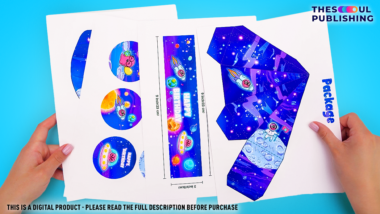 Space Birthday Party Set | Printable Outer Space Decorations for Kids | Galaxy Party Kit | Astronaut Theme | Instant Download