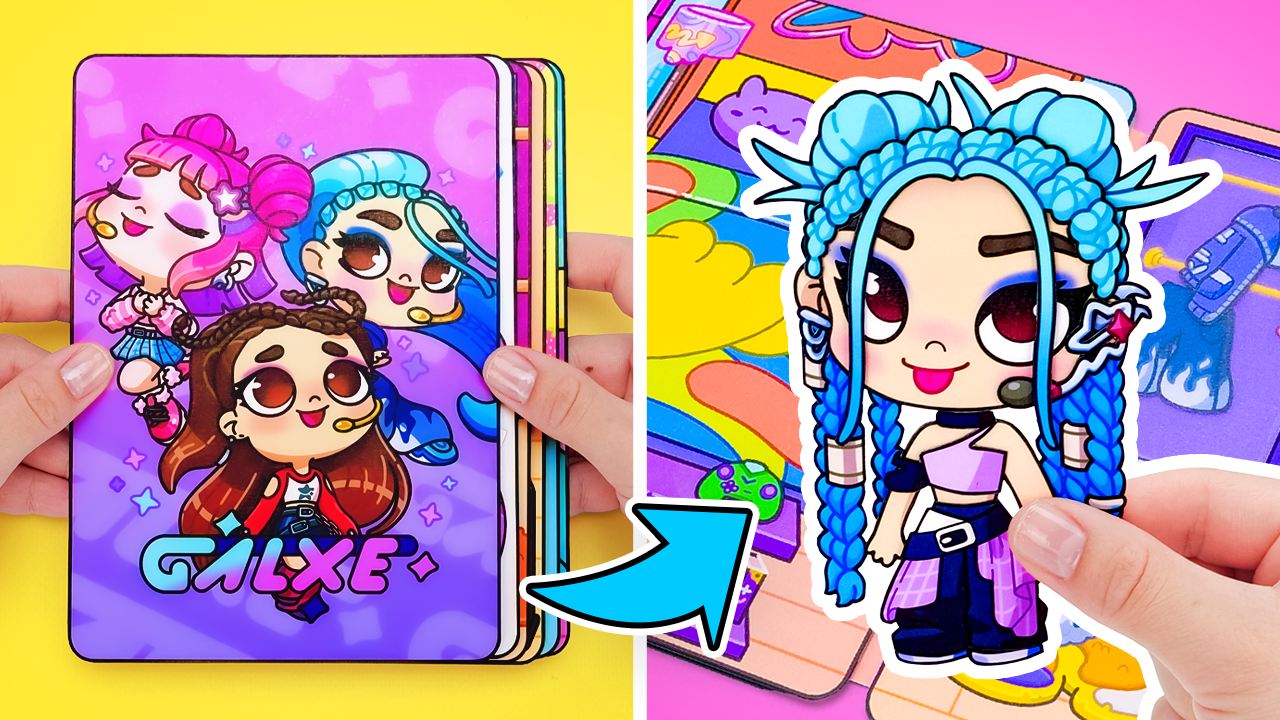 DIY GALXE K-Pop Girls Playbook 💖 with Slick Slime Sam| Printable Paper Book | DIGITAL Product for Kids