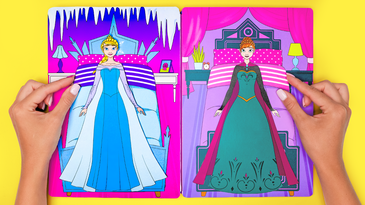 Frozen Doll House with Slick Slime Sam| Printable Paper Book | Digital Product for Kids