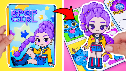 K-Pop Rumi Paper Playbook from Slick Slime Sam| Printable Paper Dressing Dolls | Digital Product for Kids