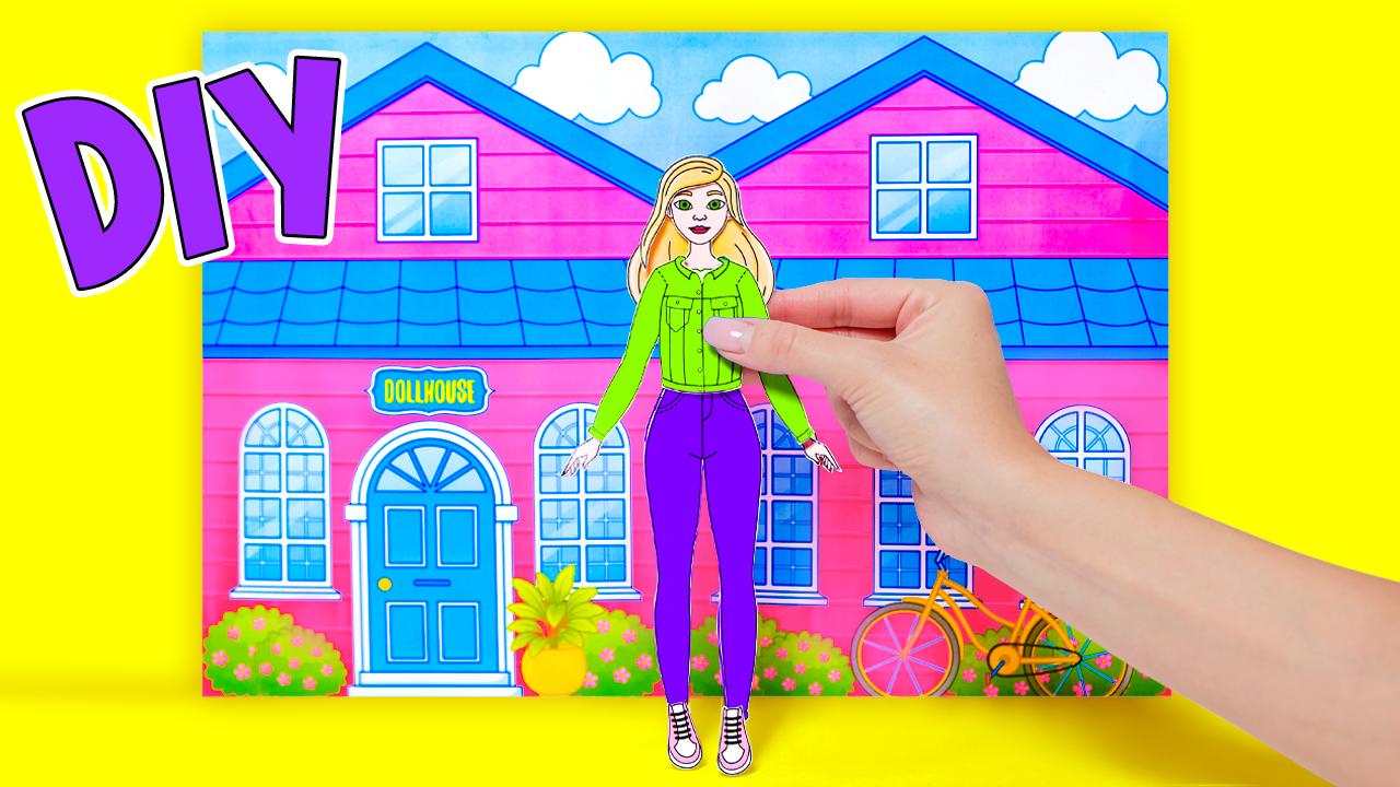 Dollhouse with 4 Rooms 🏠📖 with Slick Slime Sam | Printable Paper Book | Digital Product for Kids