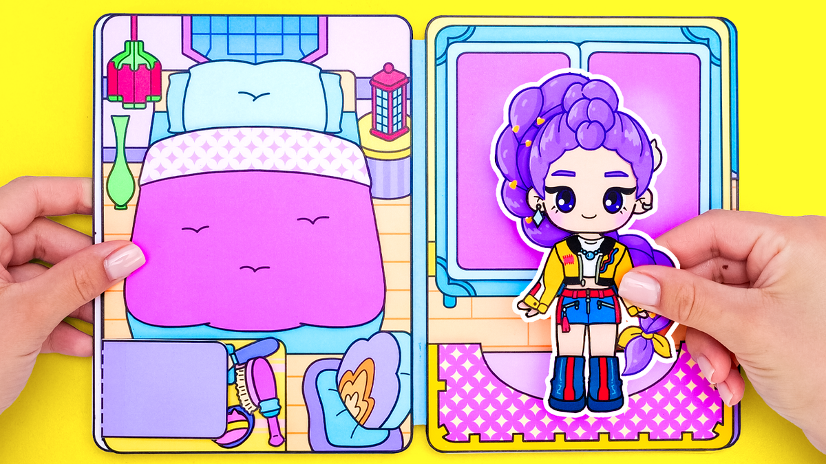 K-Pop Rumi Paper Playbook from Slick Slime Sam| Printable Paper Dressing Dolls | Digital Product for Kids
