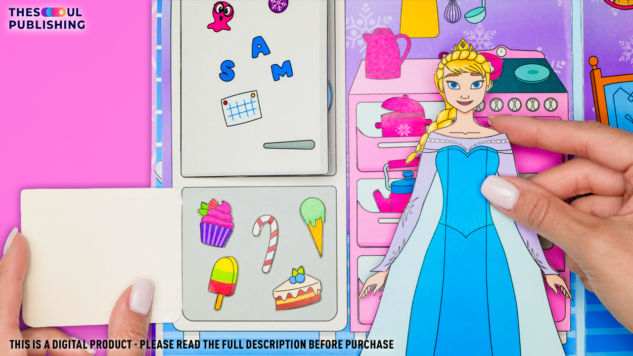 Frozen Doll House with Slick Slime Sam| Printable Paper Book | Digital Product for Kids