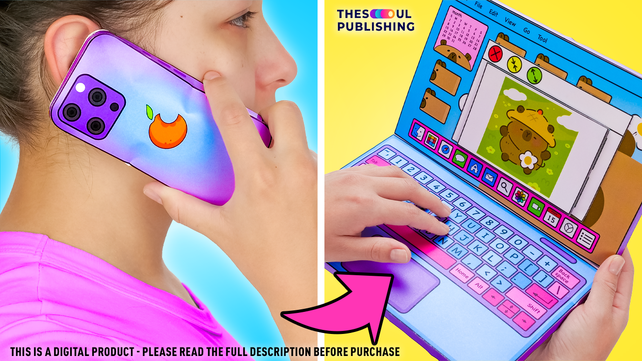 Capybara Gadgets DIY Craft Set 🐾📱| Printable Digital Products for Kids with Slick Slime Sam