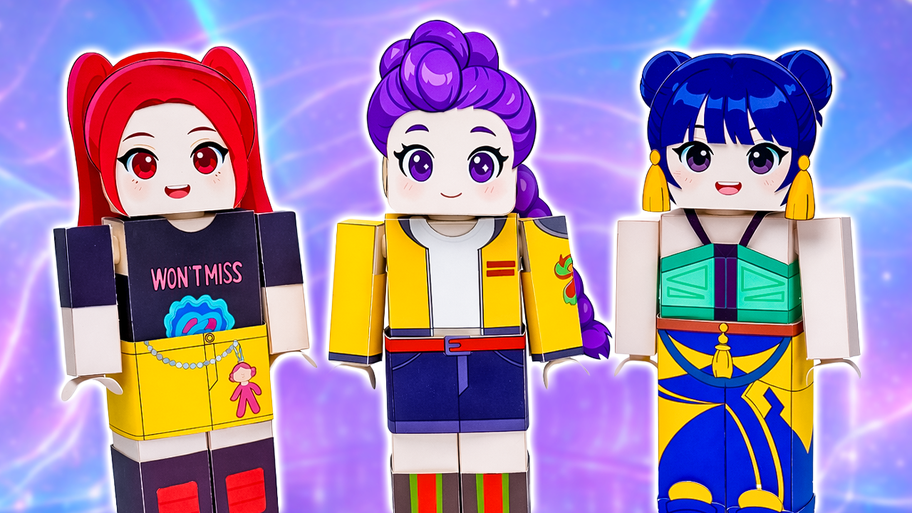 AvaStars in K-Pop Hunters Look | A3 Printable Paper Dolls | DIGITAL Product for Kids