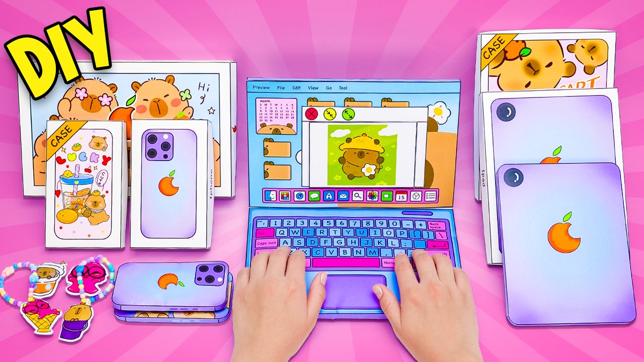 Capybara Gadgets DIY Craft Set 🐾📱| Printable Digital Products for Kids with Slick Slime Sam