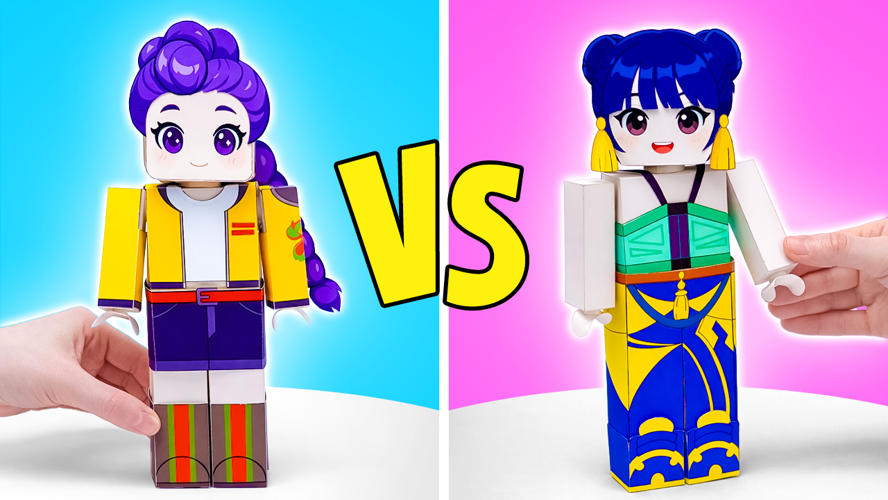 AvaStars in K-Pop Hunters Look | A3 Printable Paper Dolls | DIGITAL Product for Kids