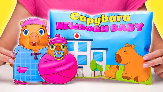 Capybara Newborn BabyCare Playbook | Printable Digital Products for Kids with Slick Slime Sam